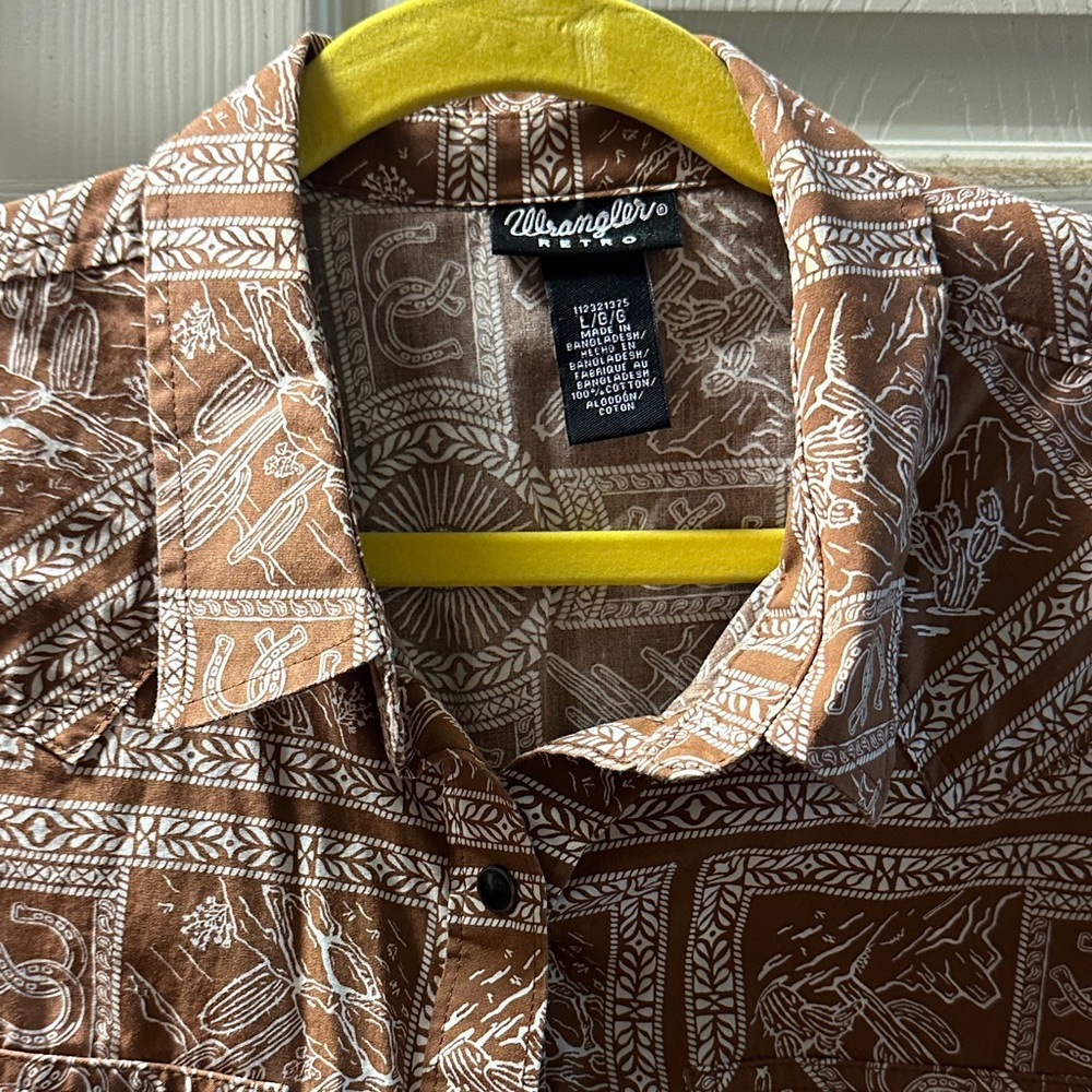 Wrangler Women's Retro Vintage Western Snap Shirt size L